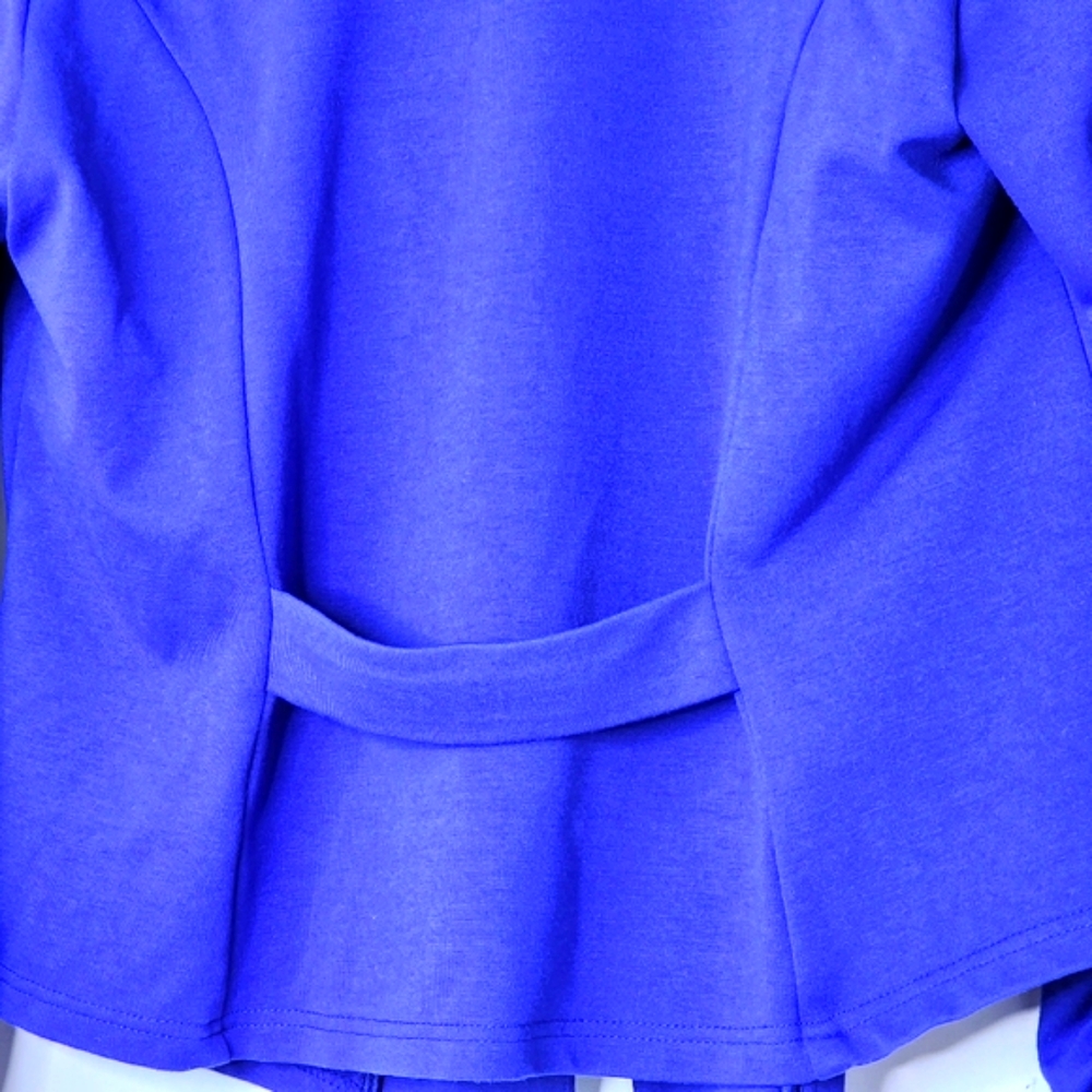 CiTY CHIC winter jacket cobalt blue open cropped blazer size 14 - Picture 3 of 15